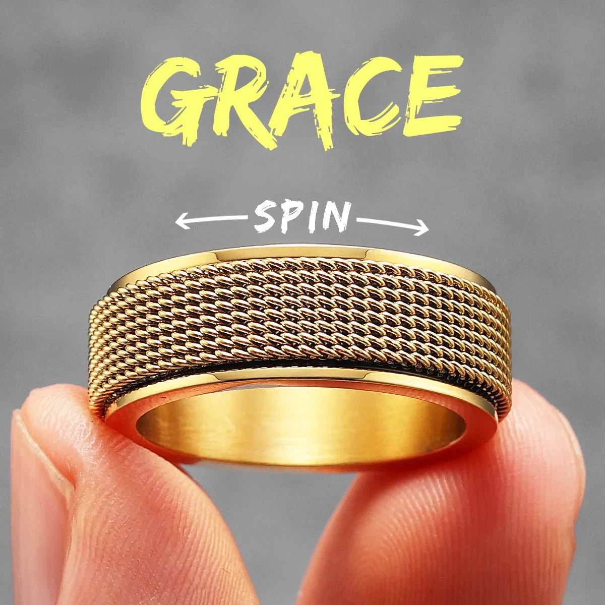 Bague rotative Mat doré